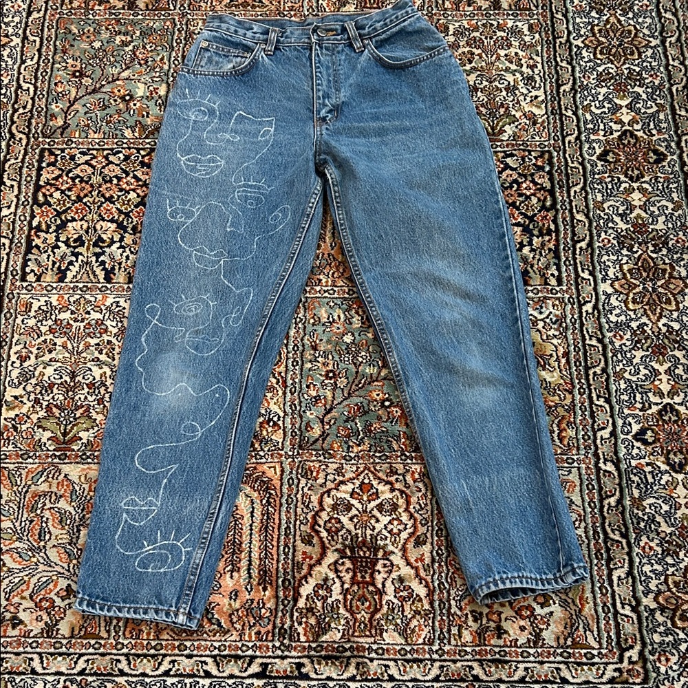 L.A. Blues High Rise Artistic Face Design Jeans